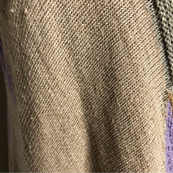 Lauren Ralph Lauren tan pink southwestern open long wool blend cardigan L/XL - Picture 15 of 16